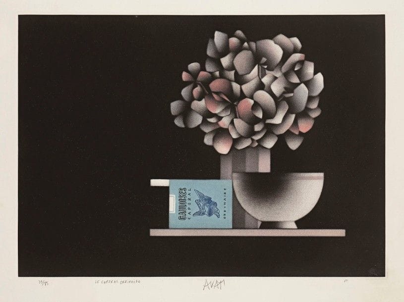 Mario Avati (1921-2009)
Le Caporal ordinaire. 1980. Manière noire. 400 x 285. Passeron 587. Impression en couleurs. Parfaite épreuve sur vélin blanc, numérotée au crayon, titrée, signée et datée. Toutes marges. 