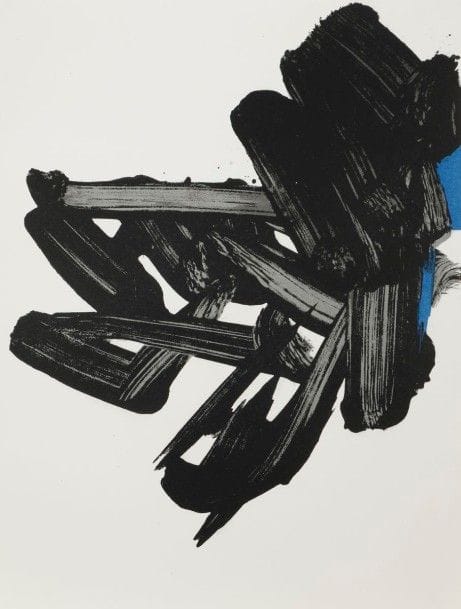 Pierre Soulages (né en 1919)
Lithographie n° 17. 1964. Lithographie. 248 x 328. Impression en couleurs. Très belle épreuve sur vélin blanc. Toutes marges. P. Berès éd., Paris.