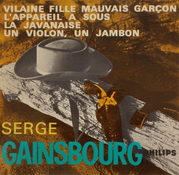 SERGE GAINSBOURG
45 T «Vilaine fille mauvais garçon», Label Philips 432.862 BE, édition France, 1963.
Pochette avec languette et disque VG++