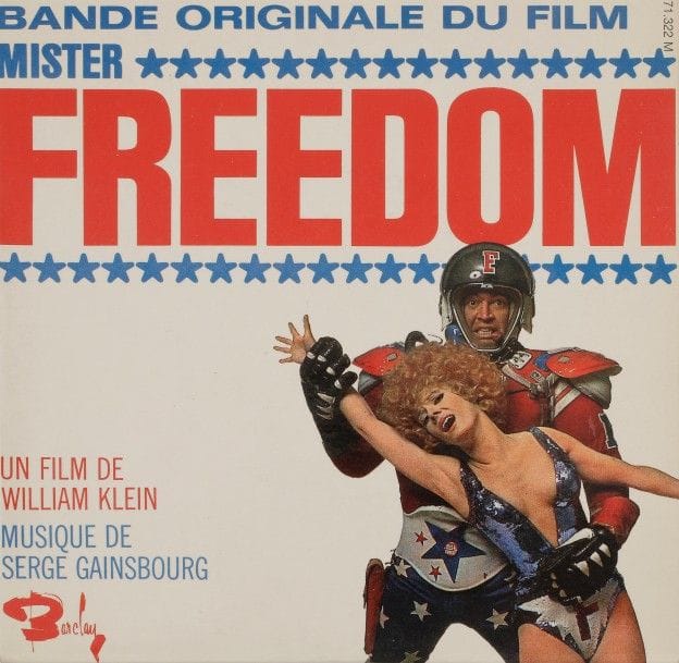 SERGE GAINSBOURG
45 T «Mister freedom», Label Barclay 71 322, édition France, 1968.
Pochette avec languette et disque VG++