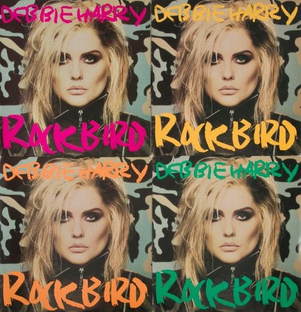 ANDY WARHOL
Lot de quatre 33 T Debbie Harry «Rockbird» (1986).
Pochettes et disques VG+ / VG++