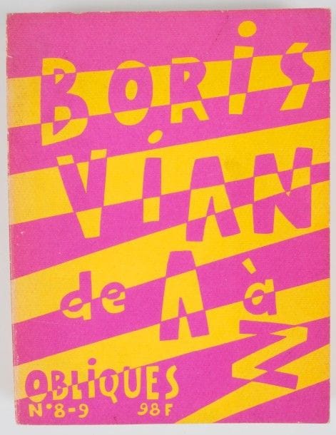 BORIS VIAN
Livre «Boris Vian de A à Z» numéro spécial 8-9, 334 pages, éditions Obliques, 1976.
Bon état.