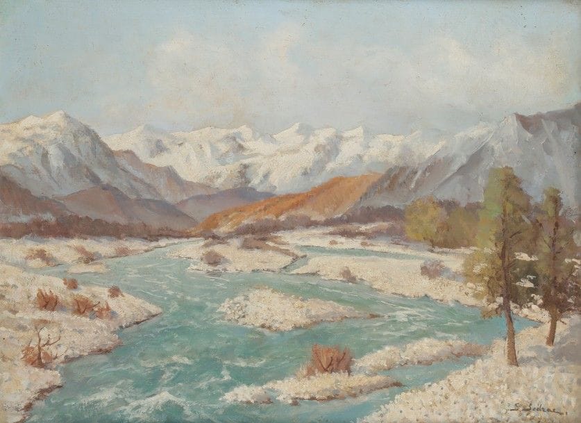 Serge SEDRAC (1878-1974)
Paysage des Hautes-Alpes
Huile sur toile. 
Signée en bas à droite. 
46 x 61 cm