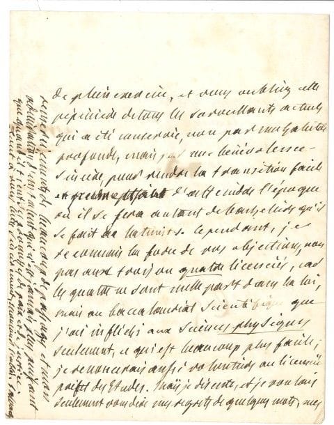 Narcisse-Achille de SALVANDY (1795-1856) homme politique, ministre, écrivain. 2 L.A.S., [1844 ?-1852] et s.d. ; 6 pages petit in-4 ou in-8.

24 avril [1844 ?], à l’abbé Dupanloup, contestant un écrit sur l’éducation [Lettre à M. le duc de Broglie, rapporteur du projet de loi sur l’instruction secondaire] : il regrette et sa présentation et le terme d’adversaire appliqué au ministre « qui a donné à la discussion pour toujours une base nouvelle, base chrétienne et libérale, qu’on ne renversera plus », aussi bien sur le chapitre sur le certificat d’études ; la règle que la Restauration a faite et conservée n’est « ni abominable, ni tyrannique, ni ridicule »... Il reconnaît cependant la force des objections sur le baccalauréat scientifique, et admire son « talent qui n’est jamais plus puissant que quand il tient ses promesses de paix et de justice »... Mardi 4 mai [1852, au comte de Marcellus]. Il n’avait pas prévu la nécessité typographique de réduire son article, ni « l’intention évidemment politique de la plupart de ces modifications et suppressions », et il a regretté de ne pas être appelé au conseil « pour éviter de joindre à mes trop réelles et trop sensibles imperfections un décousu et un défaut de suite et de sens surabondants » ; il le regrette encore pour les lecteurs de la Revue... On joint 2 L.A. (brouillons) de Marcellus à Salvandy, 1852, et un faire-part du décès de celui-ci.