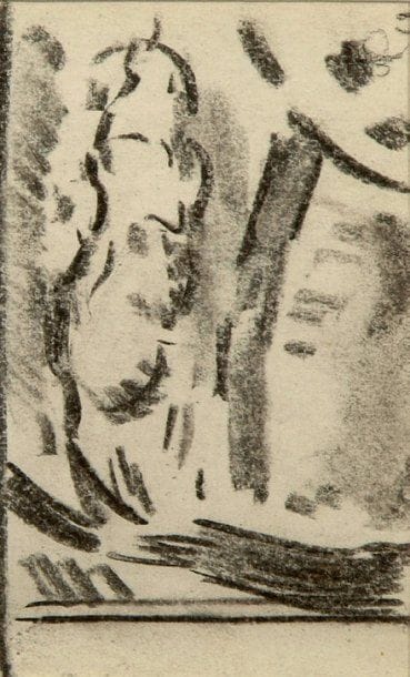 Antonina Fiodorovna SOFRONOVA (Droskovo, 1892-1966)
La ville natale, 1919 Dessin au fusain et à l'estompe, signé du monogramme et daté 19 en bas à droite, certifié au dos par la fille de l'artiste. 9 x 17 cm Provenance : - Fille de l'artiste. - Ancienne collection d'Alexandre Zavolokine. - Collection particulière, Paris.