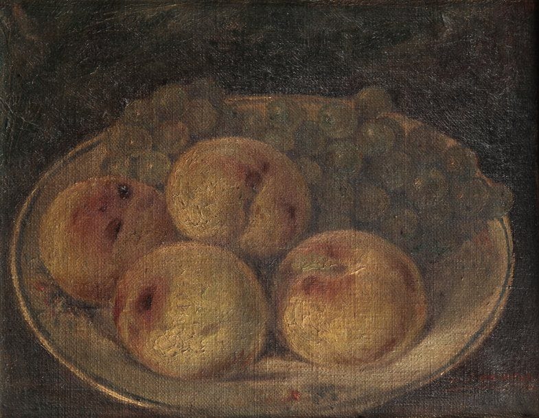 H.FRENKIEL
Nature morte aux fruits Huile sur toile, signée en bas et à droite. 19 x 24 cm.