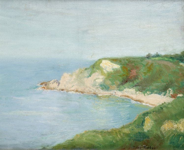 Maxa NORDAU (1897-1991)
Lac de Tibériade Huile sur toile, signée en bas à droite, titrée en hébreu et en français sur le châssis. 38 x 46 cm.