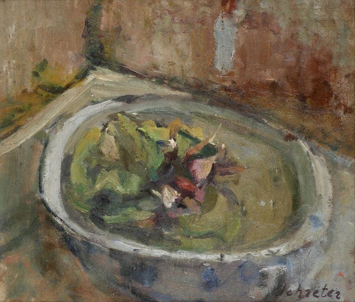Zygmund SCHRETER (1896-1977)
L'assiette Huile sur carton, signée en bas et à droite. 27 x 31 cm.