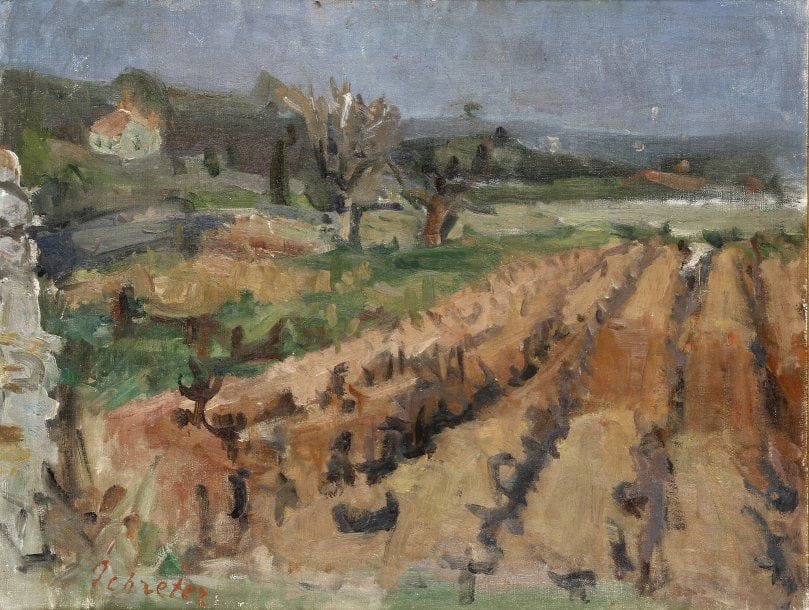 Zygmund SCHRETER (1896-1977)
Les vignes Huile sur toile, signée en bas et à gauche. 50 x 65 cm. (Petit accident et rayures)