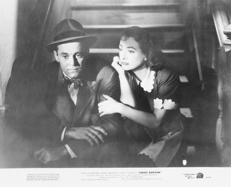 Daisy Kenyon (Femme ou maîtresse), 1947. De Otto Preminger, avec Joan Crawford, Henry Fonda et Dana Andrews. Trois tirages d'exploitation d'époque. 25,5 x 20,5 cm.