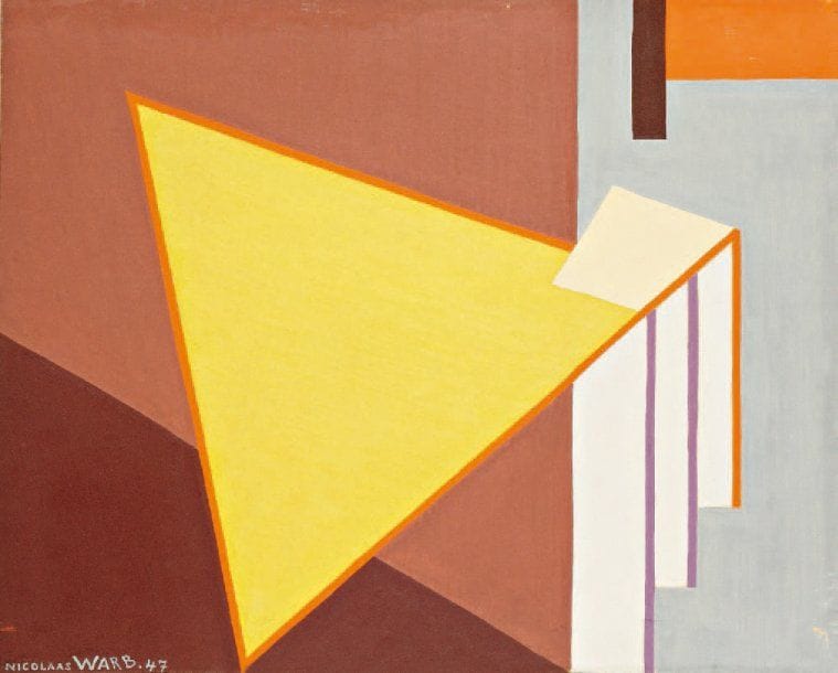 Nicolaas WARB [hollandaise] (1906-1957)
Quiétude, 1947. Huile sur panneau. Signée et datée en bas à gauche. Signée, datée « octobre 1947 », titrée, située « Paris » et numérotée « 142 » au dos. 33 x 41 cm.