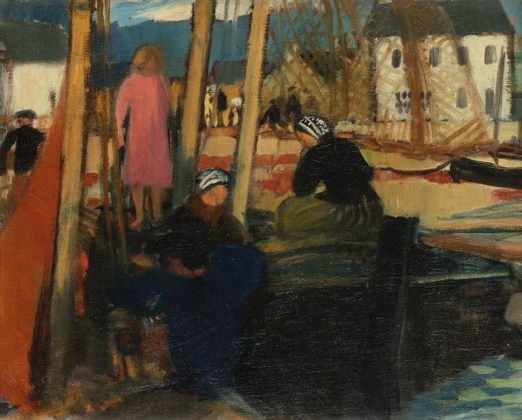 Maurice DENIS (1870-1943)
Port de l’Île Tudy, soleil, 1894
Huile sur carton.
Signée en bas à gauche du monogramme vertical MAVD.
33 x 41 cm

Provenance : 
- Ancienne collection Tony Beltrand (offert par l’artiste en 1901 : Carnet de Dons et Ventes du peintre numéro 347). 
- Ancienne collection Jacques Beltrand. Par descendance.

Exposition : 
- Maurice Denis, Galerie des Beaux-Arts, Paris, 1963, numéro 55.
- Maurice Denis, peintures, aquarelles, dessins, lithographies, Musée Toulouse-Lautrec, Albi, 1963, numéro 71 (étiquette au dos) (Sous le titre « Barque port de Bretagne Sud », vers 1898).
- Maurice Denis et la Bretagne, Perros-Morlaix, 1985, numéro 22 (étiquette de transport au dos) (Sous le titre « Barque dans un port de Bretagne »), reproduit page 45.
- Kenavo Monsieur Gauguin, Musée de Pont-Aven, 2003, numéro 15 (étiquette au dos), reproduit en couleur page 64.
- Maurice Denis et La Bretagne, la leçon de Pont-Aven, Musée de Pont-Aven, 2009 (étiquette au dos), numéro 27, reproduit page 73.
- Maurice Denis et la Bretagne, Musée Maurice Denis Le Prieuré, Saint Germain-en-Laye, 2011, numéro 20.

Nous remercions Madame Claire Denis pour les informations contenues dans cette notice.

Notre tableau sera inscrit dans les archives du Catalogue Raisonné de l’œuvre de Maurice Denis en préparation par Claire Denis et Fabienne Stahl sous le numéro d’indexation 894.0065.

Un certificat de Madame Claire Denis en date du 14 avril 2002 sera remis à l’acquéreur.