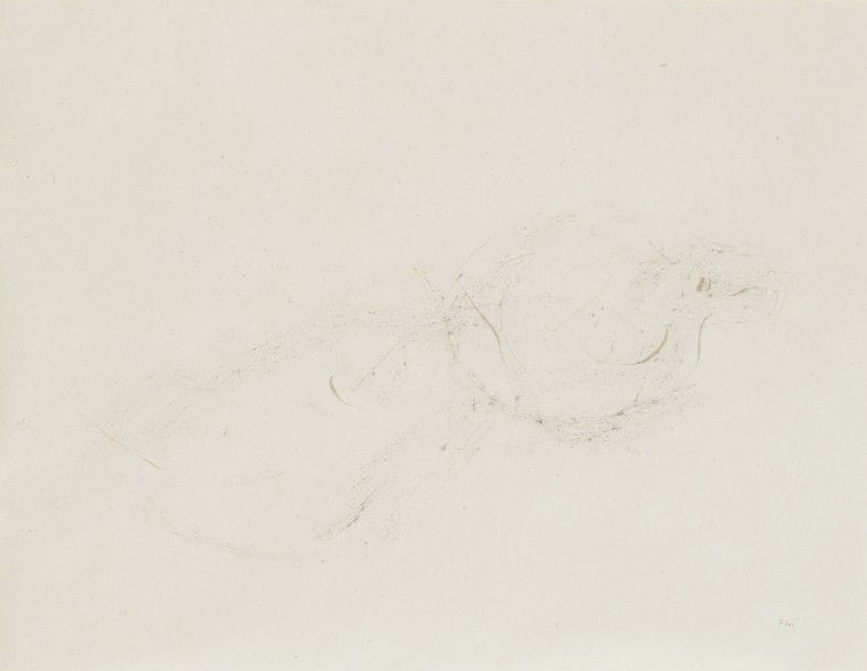 Jean FAUTRIER (1898-1964)
Nu, 1945
Dessin à l’encre et crayon.
Monogrammé en bas à droite.
31.5 x 40 cm

Exposition : 
Galerie Di Meo, Paris (étiquette au dos du montage).

