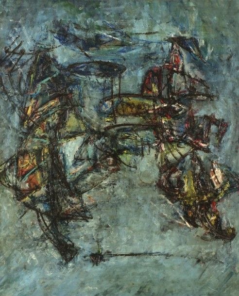 Abdallah BENANTEUR (né en 1931)
Pavane, 1954
Huile sur carton contrecollé sur panneau par l’artiste.
Signée, datée et titrée au dos.
60 x 50 cm

L’œuvre figurera au Catalogue Raisonné d’Abdallah Benanteur en cours de préparation par Monsieur Claude Lemand. Un certificat d’authenticité sera remis à l’acquéreur.