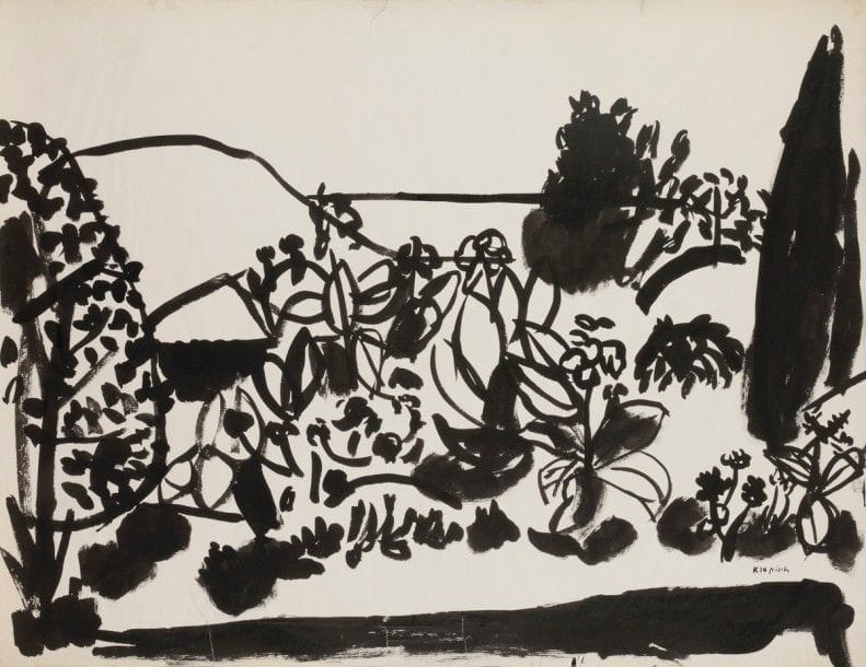 Liliane KLAPISCH (née en 1933)
Jardin
Dessin à l’encre.
Signé en bas à droite.
(Déchirures).
48 x 64 cm
Provenance : 
Collection Georges Coppel, Paris.