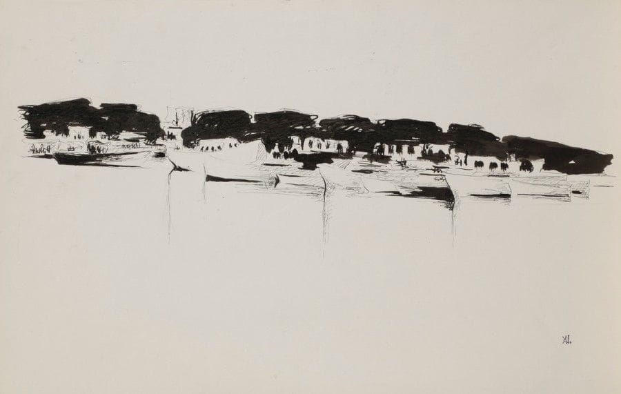 Agathe VAÏTO (1928-1973)
Paysage, 1963
Dessin à l’encre.
Porte le timbre du monogramme en bas à droite.
32.5 x 51 cm
Provenance : 
Collection Georges Coppel, Paris.
