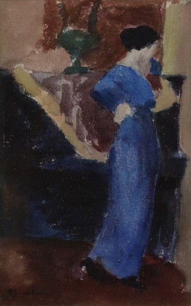Antonio ZUMINO (1864-?)
Femme dans un intérieur
Aquarelle.
Signée en bas à gauche.
20 x 13 cm