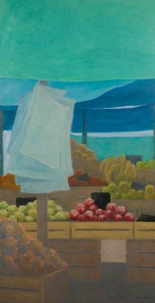 Agathe VAÏTO (1928-1973)
Au marché, 1971
Huile sur toile.
Signée et datée en bas à droite.
195 x 97 cm
Provenance : 
Succession Jacques et Ester Topiol, ancienne galerie Jacquester, Paris.