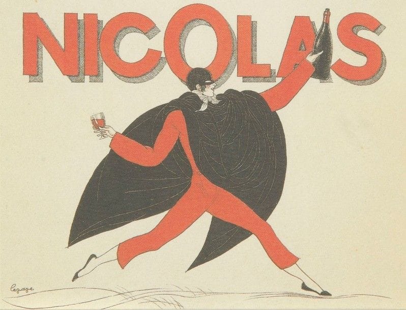 [ŒNOLOGIE - NICOLAS VINS] Georges LEPAPE (1887-1971)
Nicolas (1950)
Gravure en couleur.
Signée en bas à gauche.
Cadre.
9 x 12 cm