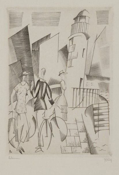 Jean-Emile LABOUREUR (1877-1943)
La Jetée. 1922. Burin. 95 x 130. L. 238. Sur vergé mince, signée et numérotée puis titrée en pied au crayon. Quelques infimes rousseurs. Tirage à 42 épreuves.