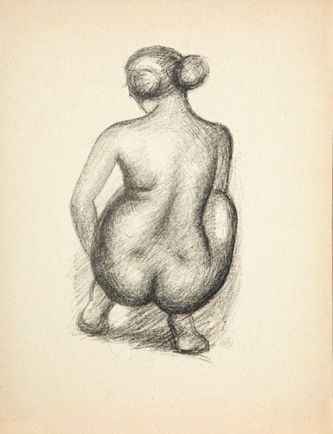 Aristide MAILLOL (1861-1944)
Femme accroupie de dos (2e pl.). 1925. Lithographie. 130 x 235. Guérin 283. Très belle épreuve sur vélin glacé, signée du monogramme au crayon. Toutes marges. Tirage à 100 épreuves. 																												