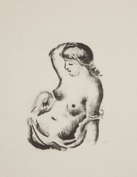 Aristide MAILLOL (1861-1944)
Femme assise vue à mi-corps. 1927. Lithographie au lavis. 130 x 185. Guérin 290. Parfaite épreuve sur vergé de Montval, signée du monogramme au crayon. Tirage à 75 épreuves. Timbre sec : H. Petiet éditeur Paris (Lugt 2021a).																												