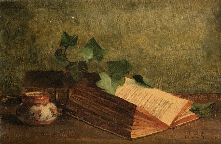 Jean-Baptiste ROBIE (1821-1910)
Le Livre ouvert
Huile sur toile.
Signée en bas à droite.
(Petits manques).
27 x 40.5 cm
