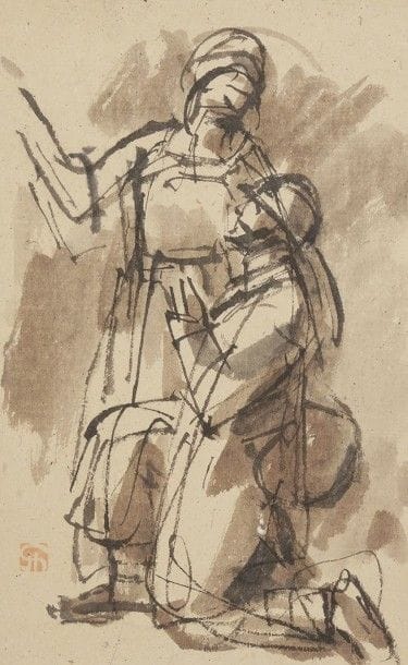 Jules CHADEL (1870-1941)
Le Retour du soldat ; Études de soldats,
vers 1915-1916
3 dessins à l'encre de Chine et au lavis sur japon vergé pelure, finement doublés par l'artiste.
Timbrés (Lugt 562b), l'un en outre signé.
(Quelques courtes déchirures aux bords de deux feuillets).
26,5 x 31 cm, 28,5 x 18,3 cm et 31 x 26 cm
