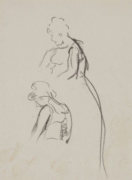 Henri Edmond CROSS (1856-1910)
Étude de personnages
Dessin au fusain.
Porte le timbre de l'atelier en bas à droite (Lugt 1305a).
19,5 x 14,5 cm