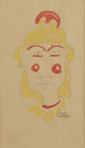 André DERAIN (1880-1954)
Tête de femme
Dessin à la mine de plomb et aquarelle.
Porte le timbre de la vente de l'atelier en bas à droite (Lugt 668a).
24 x 14,5 cm