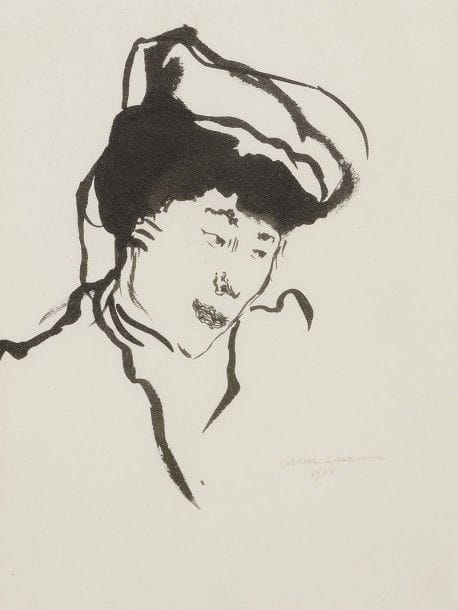 Marie LAURENCIN (1885-1956)
Tête de femme, 1906
Dessin à l'encre de chine.
Signé et daté en bas à droite.
21 x 16,5 cm

Provenance : 
Succession Jacques et Ester Topiol, ancienne galerie Jaquester, Paris.
