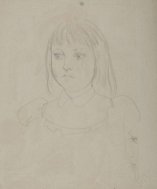 Léonard Tsuguharu FOUJITA (1886-1968)
Mademoiselle Artega, Montevideo, 1953
Dessin à la mine de plomb et estompe sur papier calque.
(Pli vertical médian légèrement perceptible. Pli souple. Court pli cassé dans l'angle inférieur gauche).
30,1 x 24,5 cm

Provenance : 
Succession Kimiyo Foujita (timbre sec  de la vente Cornette de Saint-Cyr des 28 et 29 octobre 2013).

Un certificat de la Maison de vente Cornette de Saint Cyr sera remis à l'acquéreur.
