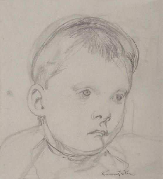 Léonard Tsuguharu FOUJITA (1886-1968)
Visage de petit garçon, vers 1950
Dessin à la mine de plomb sur papier calque.
Signé en bas à droite au crayon.
16,5 x 15 cm

Provenance : 
Succession Kimiyo Foujita, vente du 8 décembre 2013.

Un certificat de la Maison de vente Cornette de Saint Cyr sera remis à l'acquéreur.