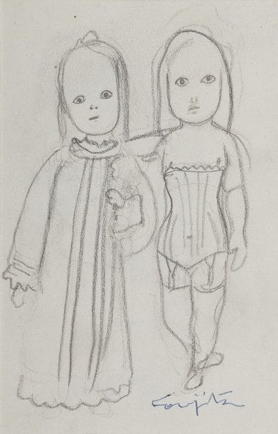 Léonard Tsuguharu FOUJITA (1886-1968)
Les Sous-vêtements
Dessin à la mine de plomb sur vélin mince.
Signé au stylo-bille bleu en bas à droite.
16 x 11,6 cm

Provenance : 
Succession Kimiyo Foujita, vente du 8 décembre 2013.

Un certificat de la Maison de vente Cornette de Saint Cyr sera remis à l'acquéreur.