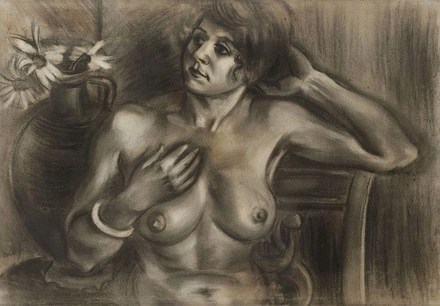 Henri LE FAUCONNIER (1881-1946)
Nu au bras levé
Fusain.
Monogrammé en bas à gauche.
56 x 77 cm

Provenance : 
Galerie Billet, Paris.