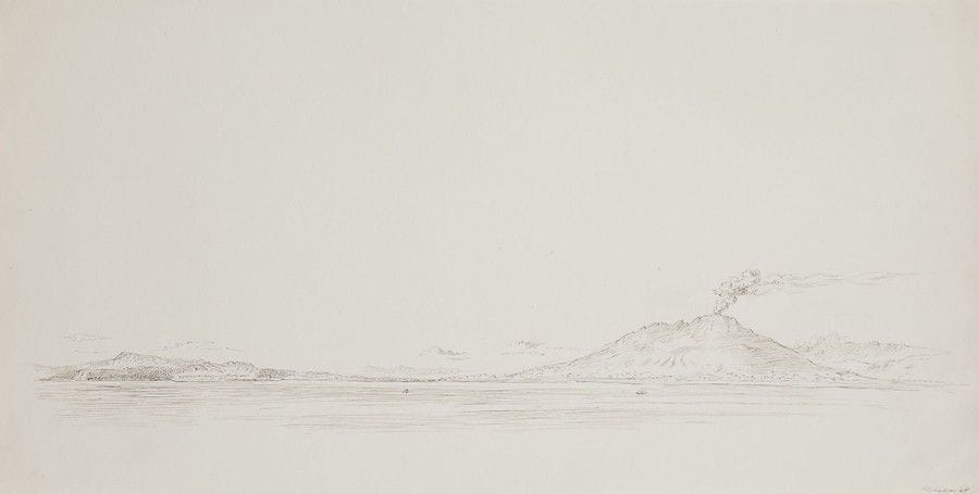 Philippe HOSIASSON [franco-ukrainien] (1898-1978)
Le Vésuve, 1934
Dessin à l'encre.
Signé et daté en bas à droite.
25,5 x 49 cm

Provenance : 
Collection Georges Coppel, Paris.