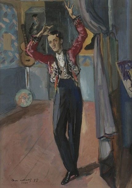 Jean LAUNOIS (1918-1942)
Escudero, 1938
Gouache.
Signée, datée et située " Oran " en bas à gauche.
68 x 48 cm
