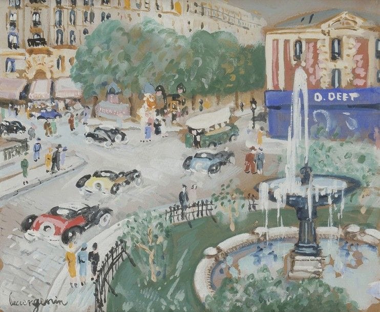 Lucien GENIN (1894-1953)
La Place Pigalle
Gouache.
Signée en bas à gauche.
17 x 21 cm

Provenance : 
Ancienne Collection Jean Cottel.
Exposition : 
Rétrospective Lucien Genin, Galerie Peintres du 20e siècle, Paris, du 10 au 30 juin 1960, n°38 au catalogue (étiquette au dos).
