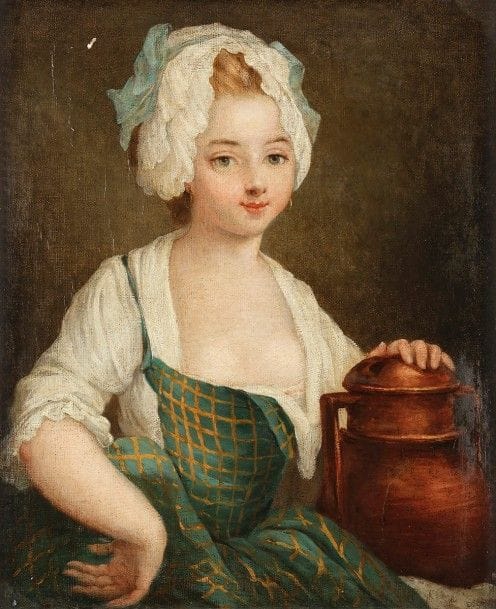 Dans le goût de LEPICIE
Jeune laitière
Toile
62 x 50 cm
Restaurations anciennes
