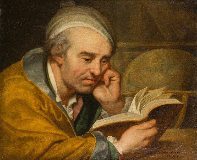 Dominique DONCRE
(Zeggers-Cappel Ypres 1743- Arras 1820)
Le philosophe 
Toile (d’origine ?)
46 x 55 cm
Signée et datée en bas à droite : D. Doncre invenit / 1784

Provenance : 
Vente anonyme, Paris, Hôtel Drouot, étude Tajan, le 25 juin 1997 n°138.

On rapprochera ce portrait d’homme, image de l’honnête homme du siècle des lumières, du Portrait d’un écrivain au musée des beaux-arts d’Arras (daté de 1772) ou de l’ Artiste avec le sculpteur Hermant au musée de l’Hôtel Sandelin à Saint-Omer.