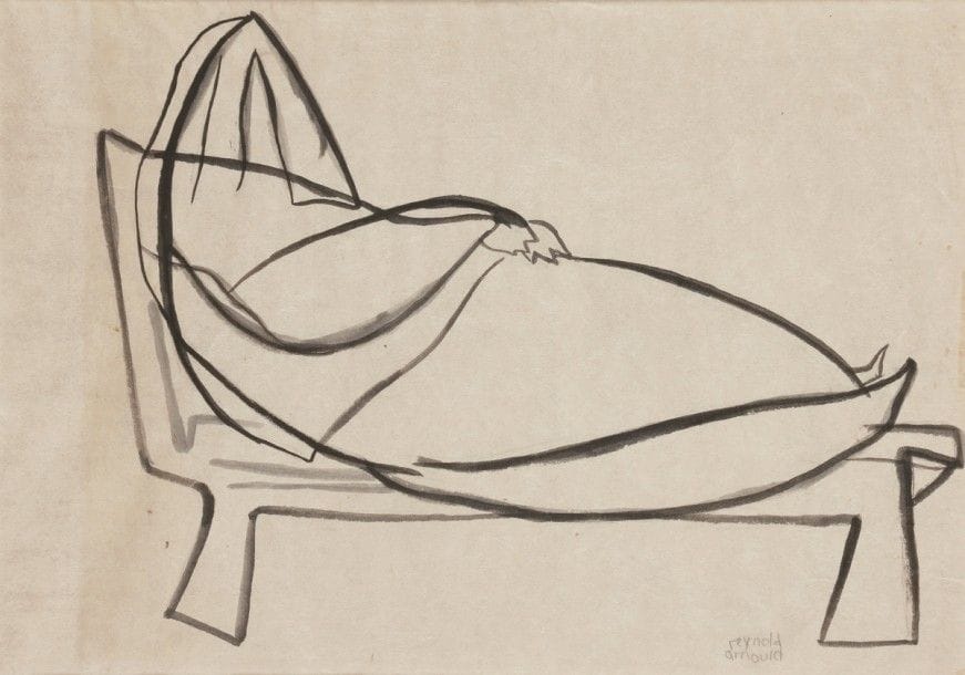 Reynold ARNOULD (1919-1980)
Femme étendue
Dessin à l’encre et lavis d’encre.
Signé en bas à droite.
28.5 x 41 cm
Provenance : 
Vente de l’atelier, Paris, 23 juin 2013.