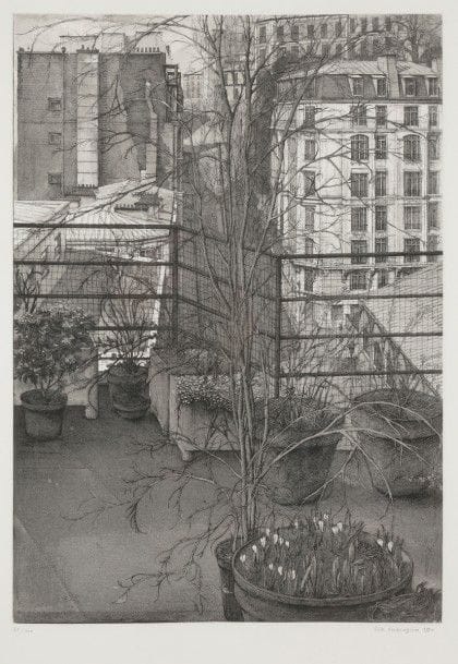 Erik DESMAZIERES (né en 1948)
La Rue Charles Nodier, 1990
Eau-forte, aquatinte et roulette.
Signée, datée et numérotée sur 100.
49.5 x 34.5 cm