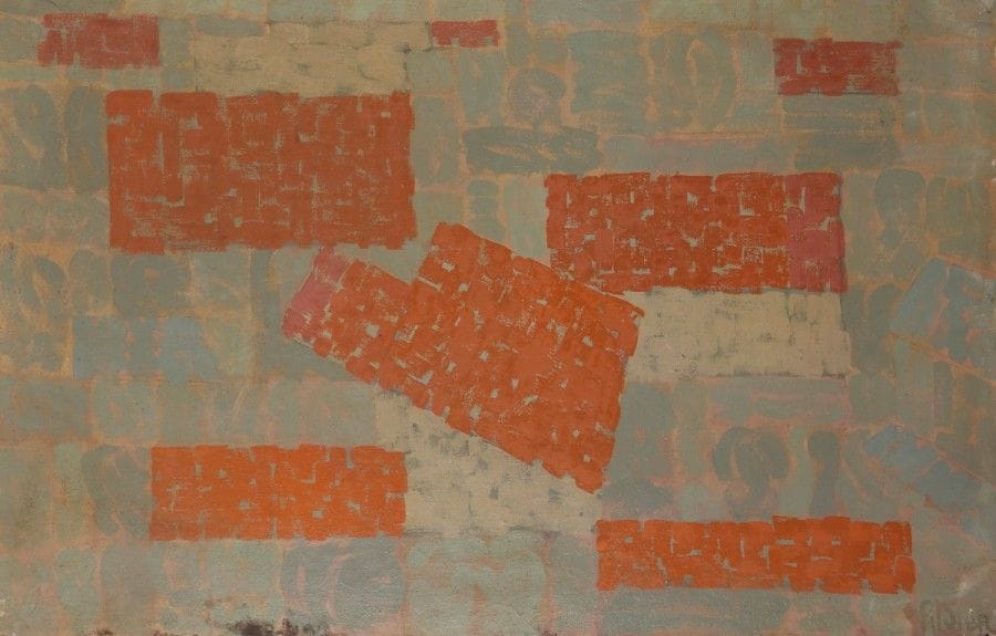 André FILDIER (? - 2001)
Peinture, 1962
Huile sur toile.
Signée en bas à droite.
110 x 171 cm
Exposition : 
Salon des Indépendants, Paris, 1962, section Cubiste et Néo-cubiste.