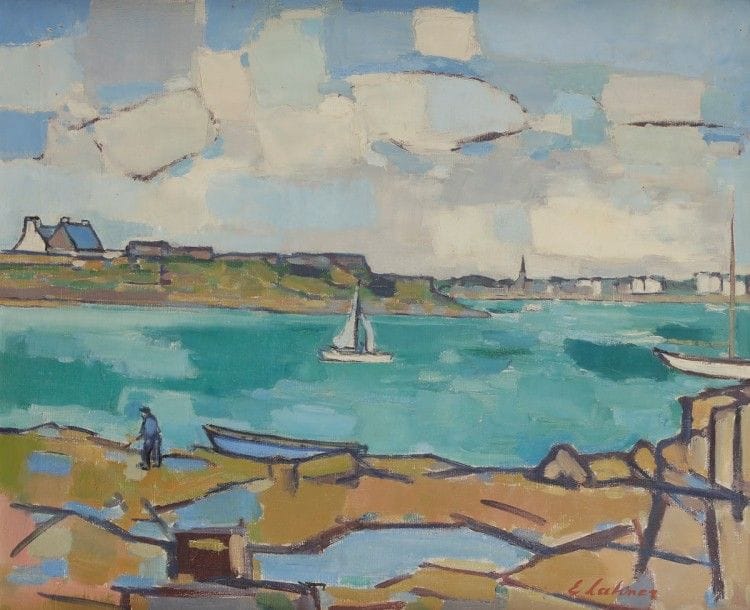 Émile LAHNER (1893-1980)
Paysage breton
Huile sur toile.
Signée en bas à droite.
54 x 65 cm