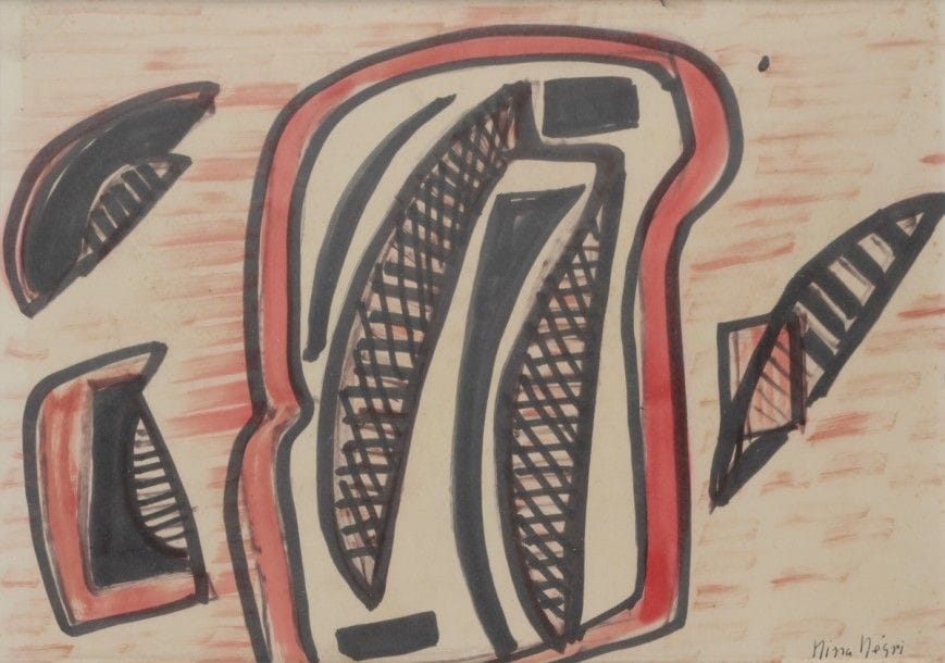 Nina NEGRI (1909-1981)
Porte d’or, 1954
Dessin à l’encre.
Signé en bas à droite.
Signé et daté au dos.
20 x 29 cm