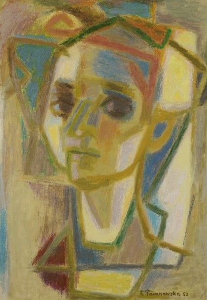 Felicia PACANOWSKA [polonaise] (1915-2002)
Portrait de femme, 1952
Huile sur toile.
Signée et datée en bas à droite.
73 x 50 cm
Provenance : 
Mostra Internazionale del Ritratto, Centro delle Arti Quo Vadis Fondazione Romana Marchesa j. Umiastowska, Rome, mai 1955 (étiquette au dos).