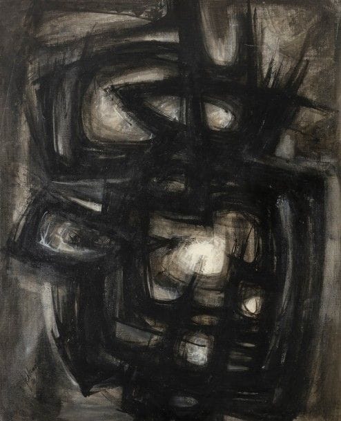 Fernand SCHLEGEL (1920-2002)
Noir et blanc, 1969
Huile sur toile.
Signée et datée en bas à gauche.
100 x 81 cm