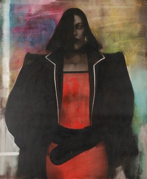 Arès ANTOYAN (née en 1955)
Justine, 1989
Huile sur toile.
Signée et datée en bas à gauche.
Signée, datée et titrée au dos.
100 x 81 cm