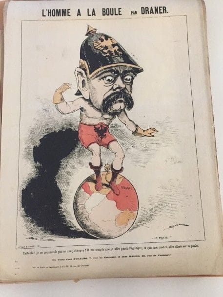 BISMARCK. Important lot de journaux (Allemagne - France - Suisse - Autriche, Grande-Bretagne, Etats-Unis, Italie, Afrique du Sud), photographies, humour, gravures, et divers documents (11 boîtes).