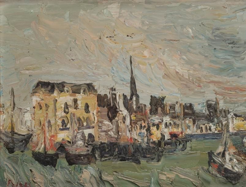 Isaac FRENKEL dit FRENEL (1899-1981) 
Le Port de Honfleur
Huile sur toile. 
Signée en bas à gauche. 
27 x 35 cm